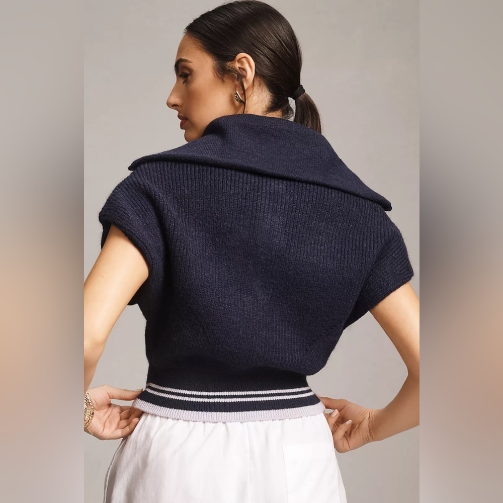 NWT Size XLP - Maeve Quarter-Zip Sweater Tee - Picture 2 of 16